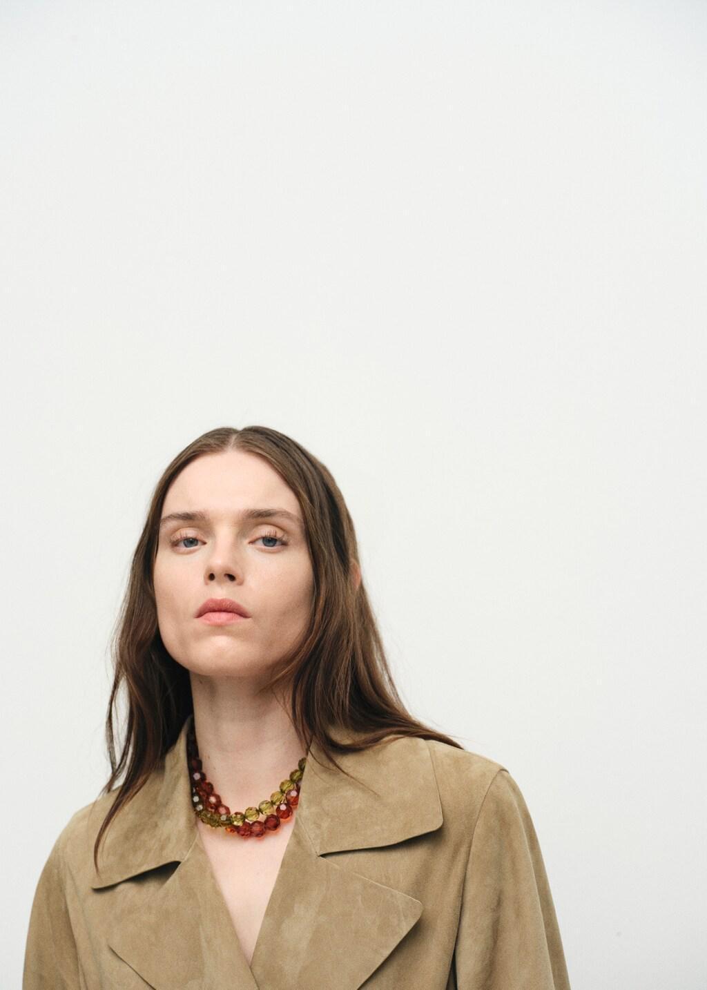 BROWN Set 2 combined necklaces, Brown, large image number 0