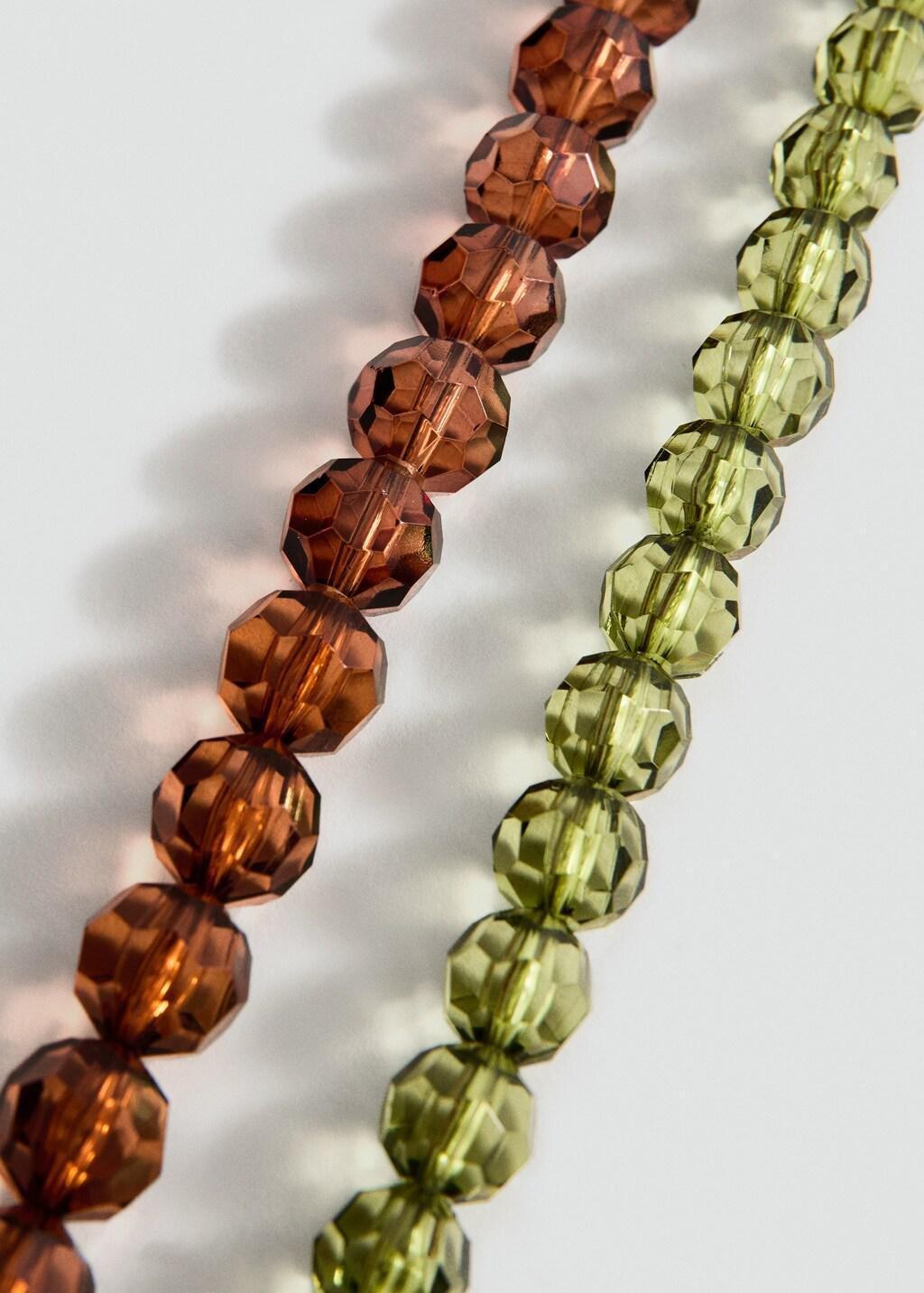 BROWN Set 2 combined necklaces, Brown, large image number 1