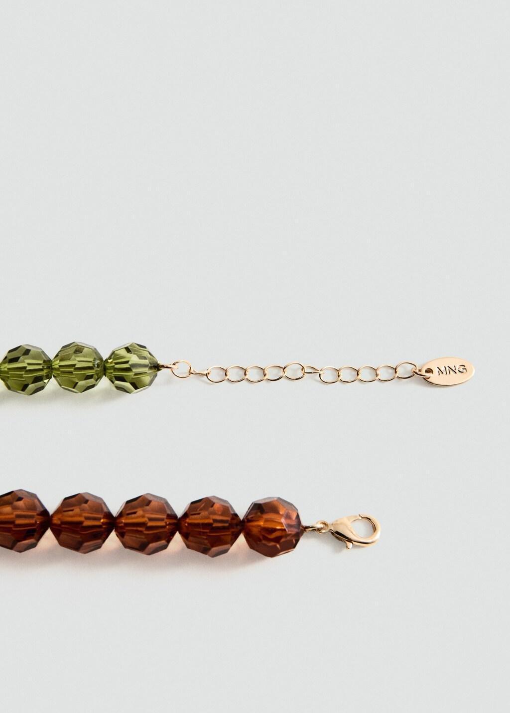 BROWN Set 2 combined necklaces, Brown, medium