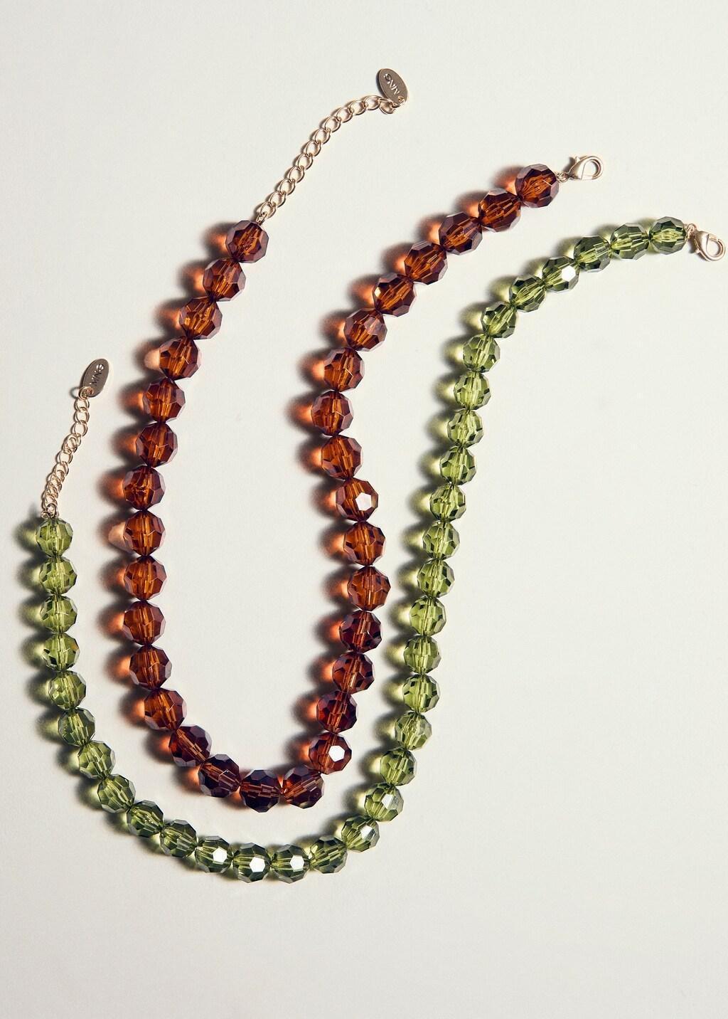 BROWN Set 2 combined necklaces, Brown, large image number 3