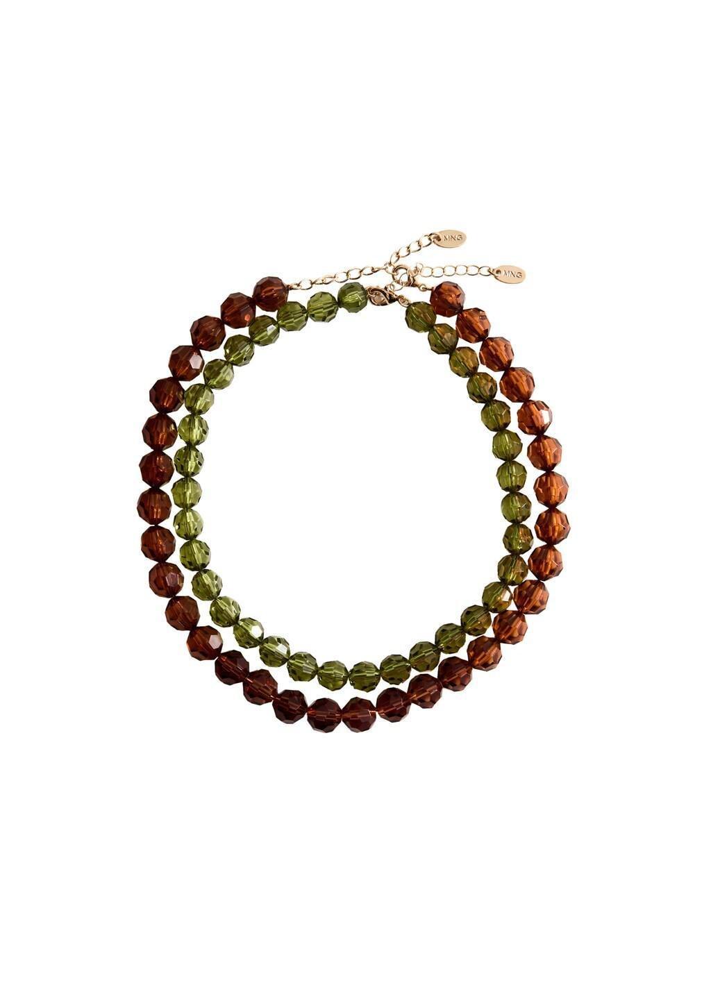 BROWN Set 2 combined necklaces, Brown, large image number 4