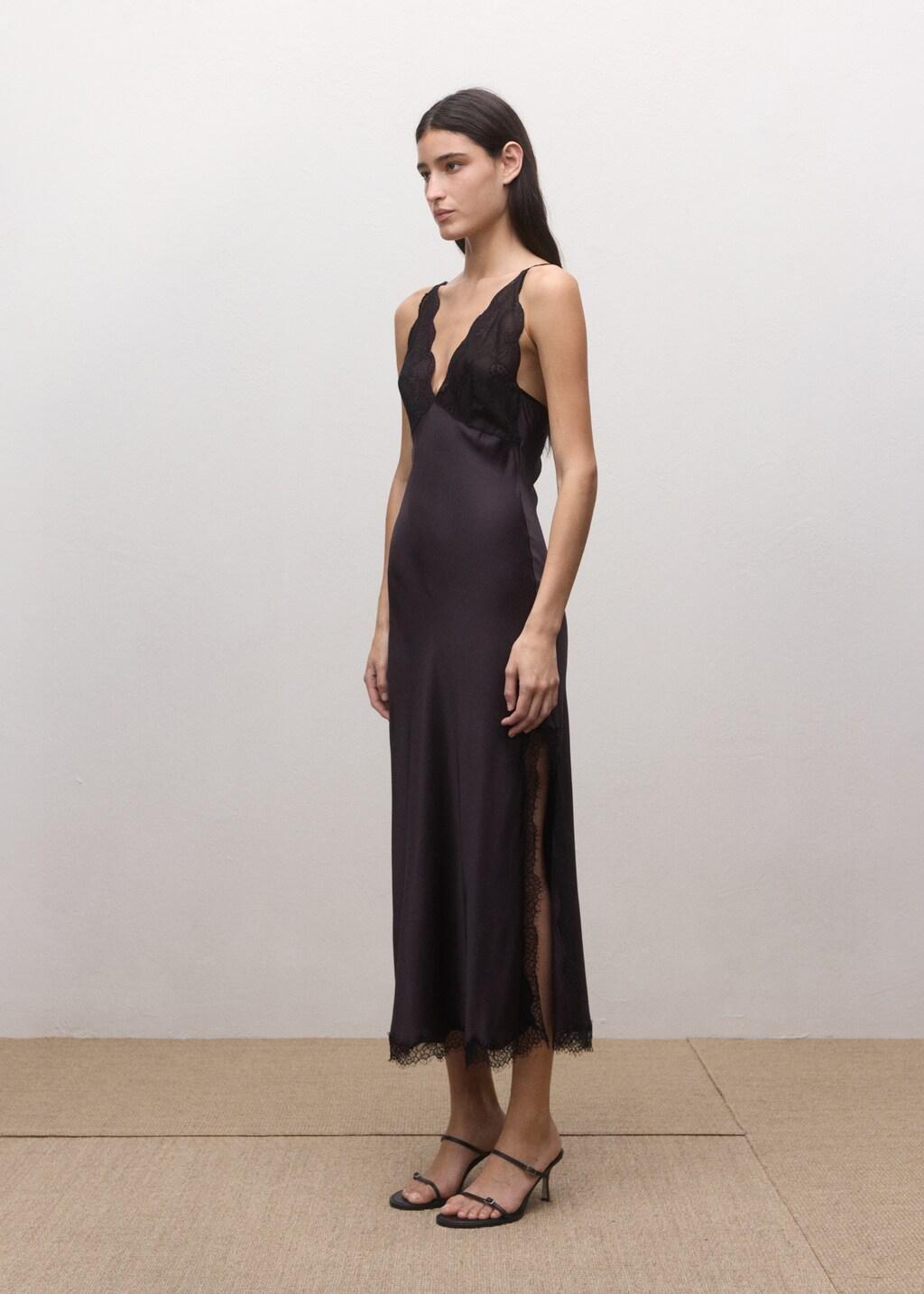 Burgundy Lace Dress With Opening, 0201_78, large image number 2