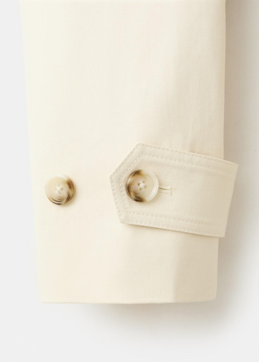 Beige Funnel Neck Belted Trench Coat, Light Beige, large image number 4