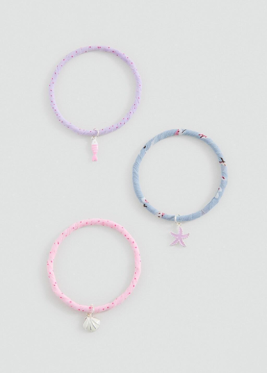 Pink Pack Of 3 Bracelets, Kids Girl, Pink, medium