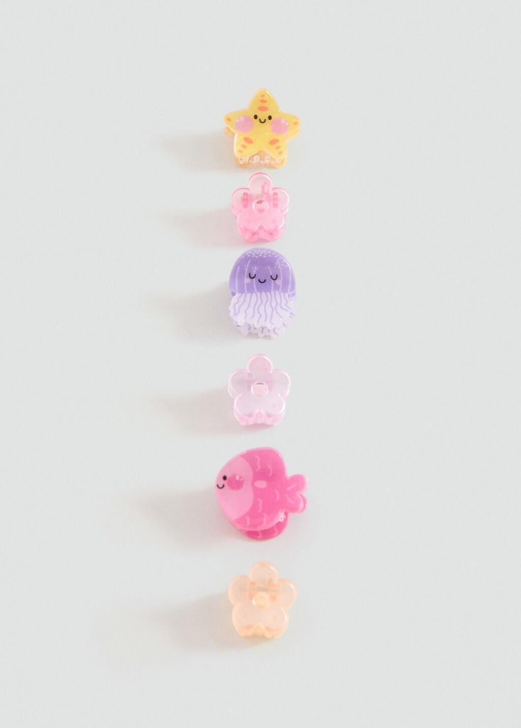 Pink Pack Of Hair Clips, Kids Girl, Pink, large image number 2