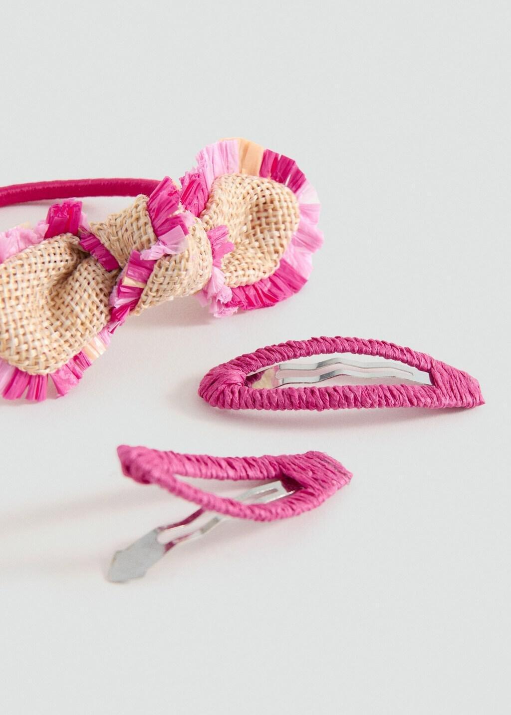 Brown Lt Pastel Pack Of Rubber Bands And Clips, Kids Girl, Light Pastel Brown, large image number 0