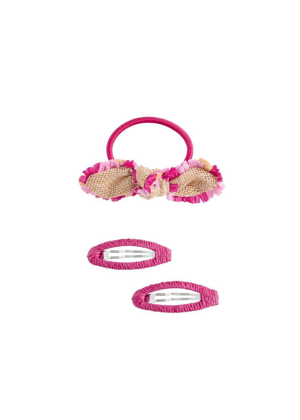 Brown Lt Pastel Pack Of Rubber Bands And Clips, Kids Girl, Light Pastel Brown, large image number 1