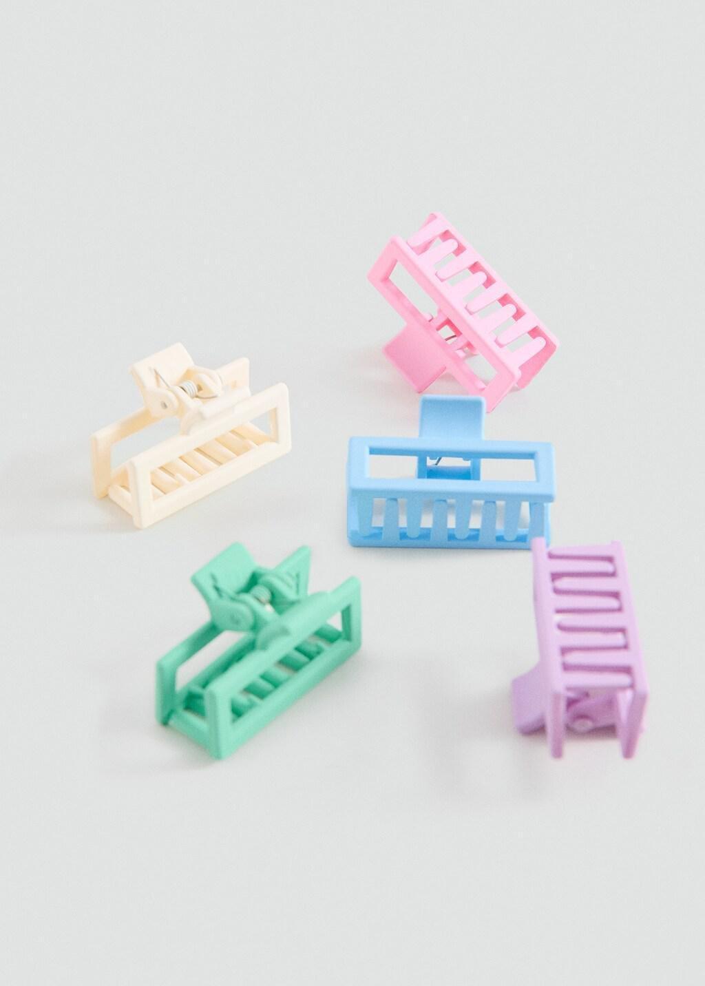 Pink 5-Pack Of Hair Clips, Kids Girl, Pink, medium