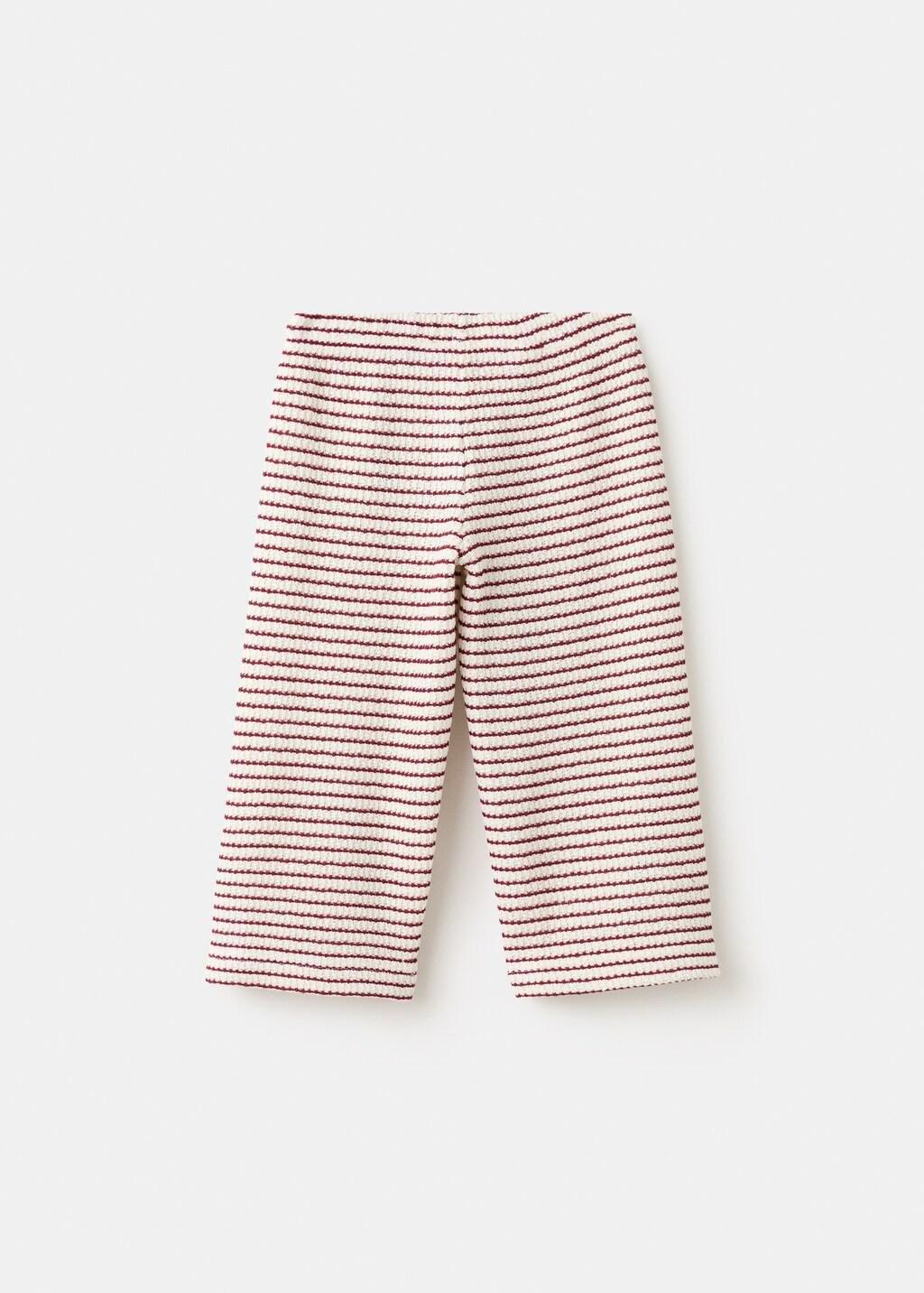 Red Striped Knit Trousers, Baby Girl, Red, medium