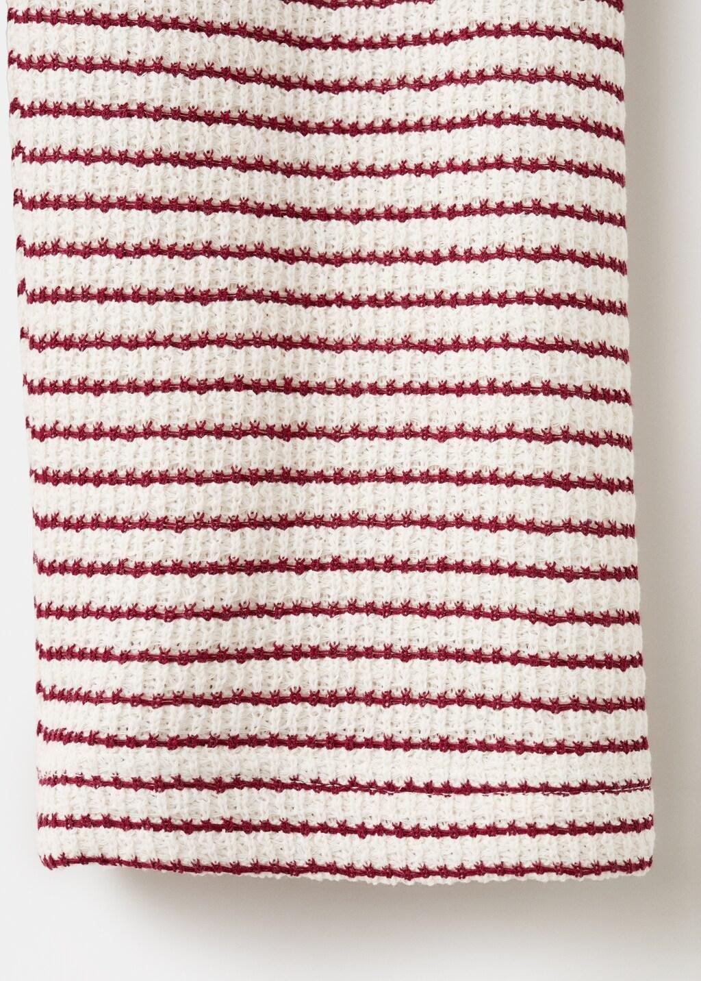 Red Striped Knit Trousers, Baby Girl, Red, large image number 4