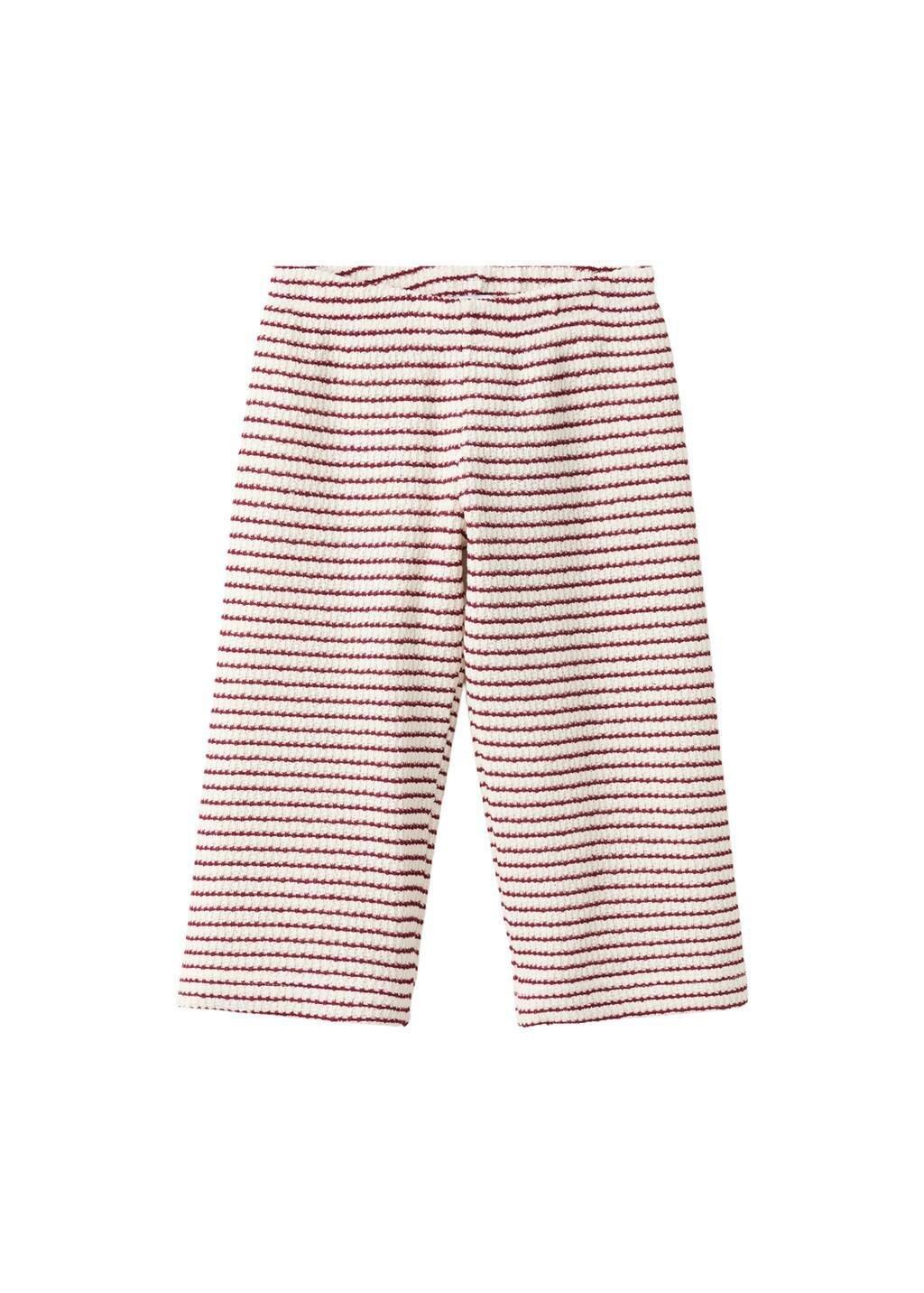 Red Striped Knit Trousers, Baby Girl, Red, large image number 5