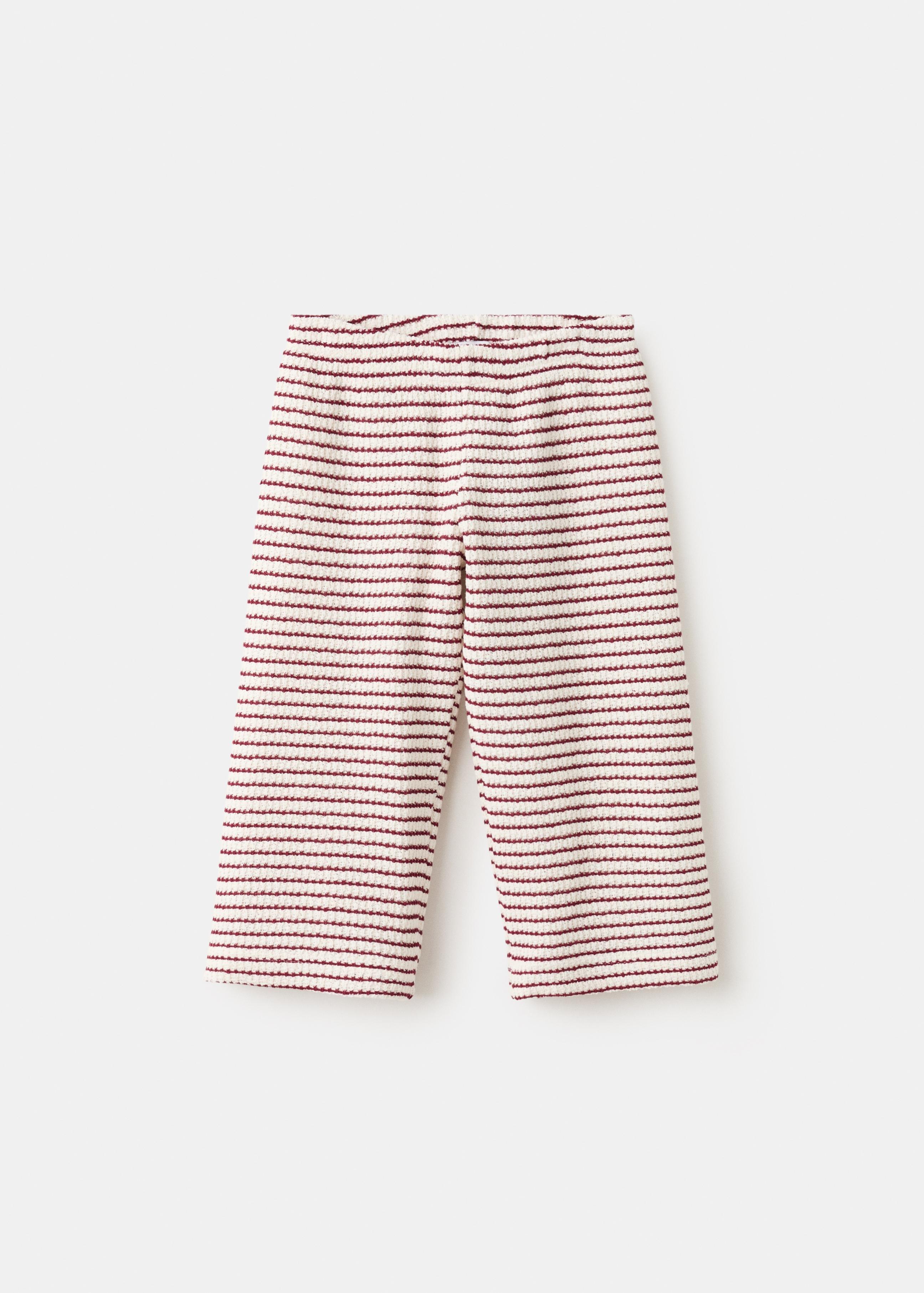 Red Striped Knit Trousers, Baby Girl, Red, large image number 6