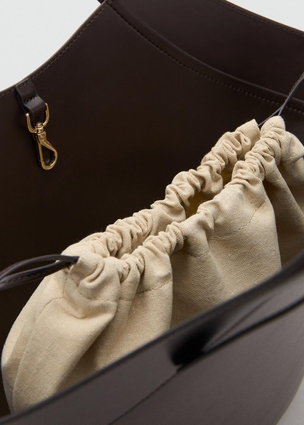 Brown Large Double-Handle Bag With Buckles, Dark Brown, large image number 1