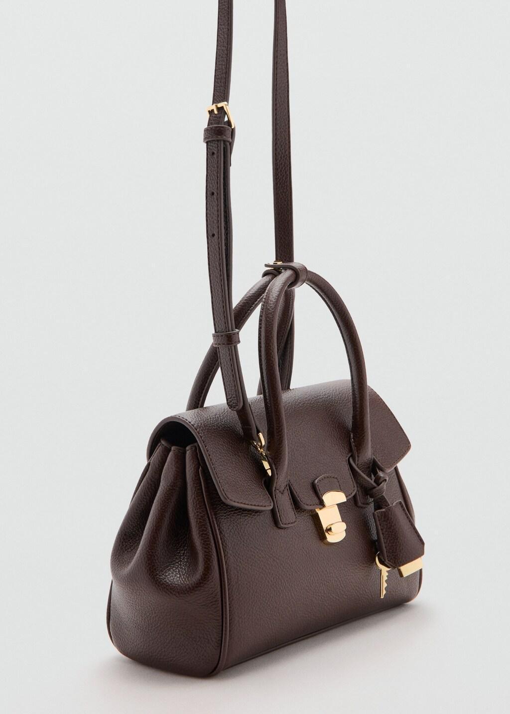 Brown Medium City Handbag With Flap, Dark Brown, large image number 0