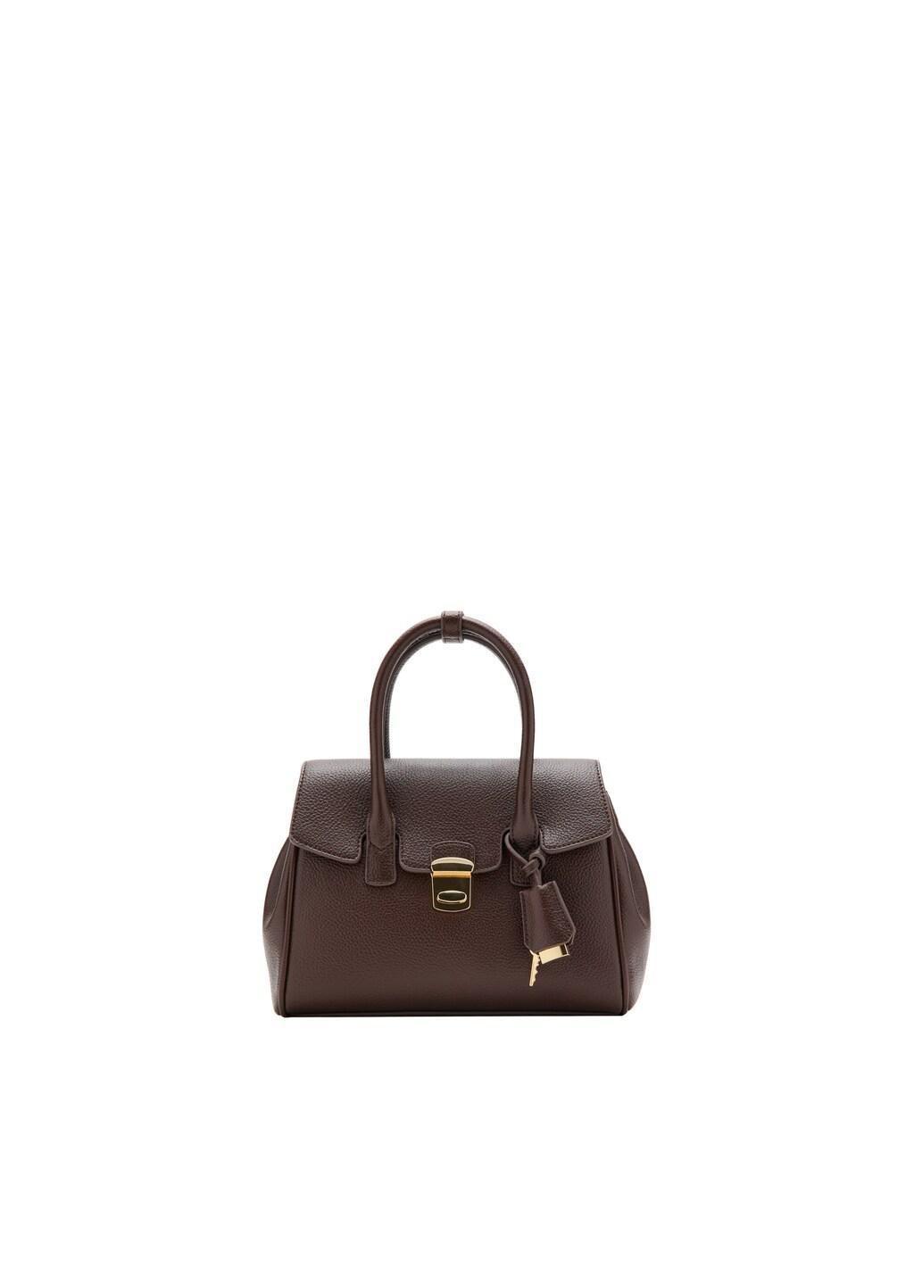 Brown Medium City Handbag With Flap, Dark Brown, large image number 2