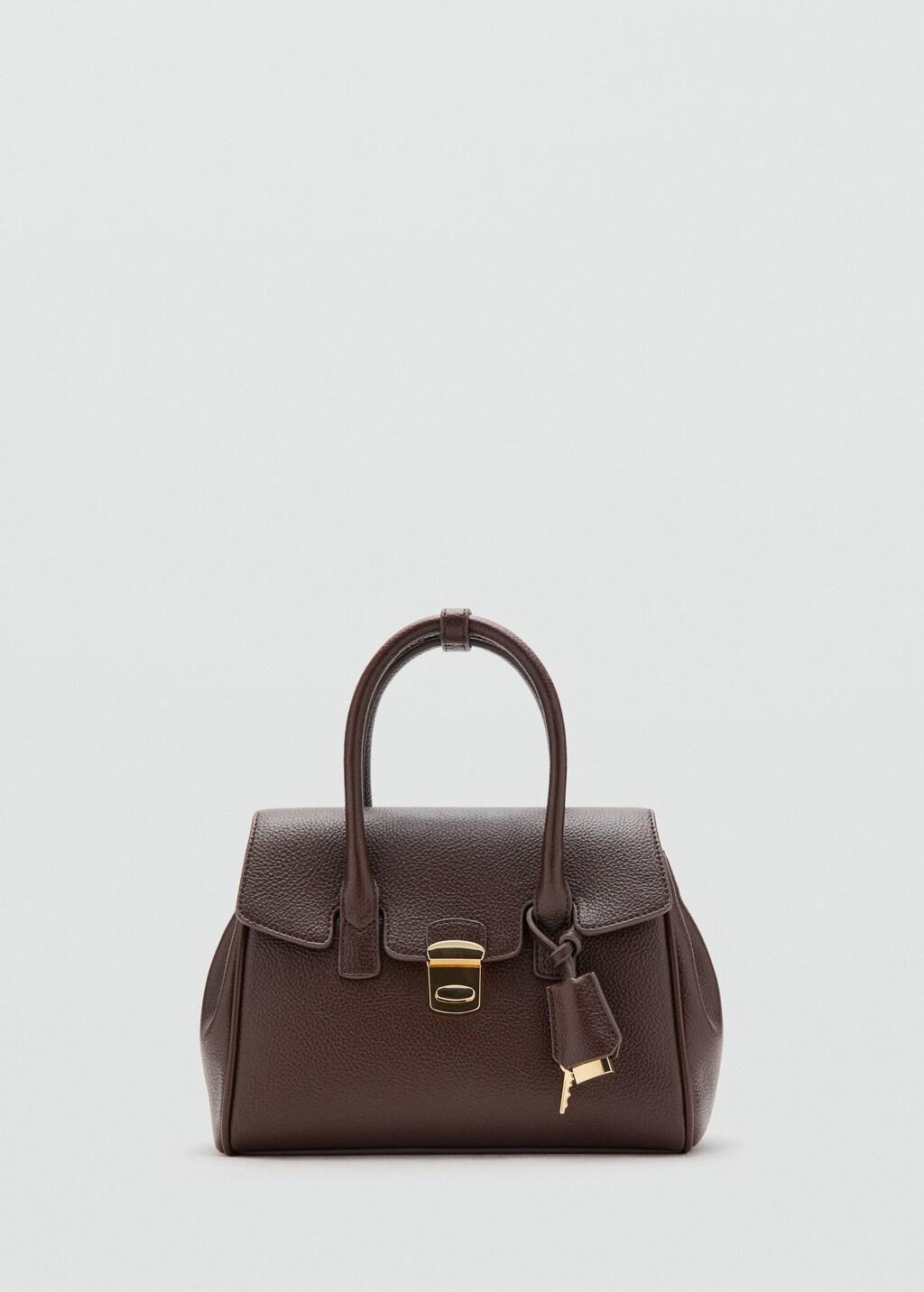 Brown Medium City Handbag With Flap, Dark Brown, large image number 3