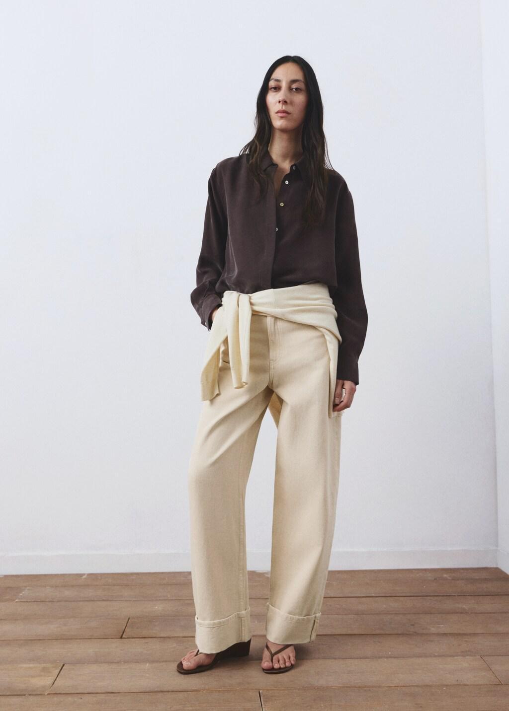 Yellow Balloon Jeans With Rolled-Up Hem, 0201_10, medium