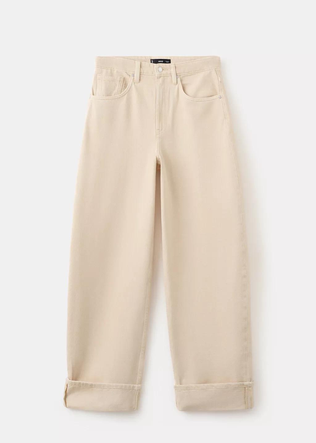 Yellow Balloon Jeans With Rolled-Up Hem, Yellow, large image number 7