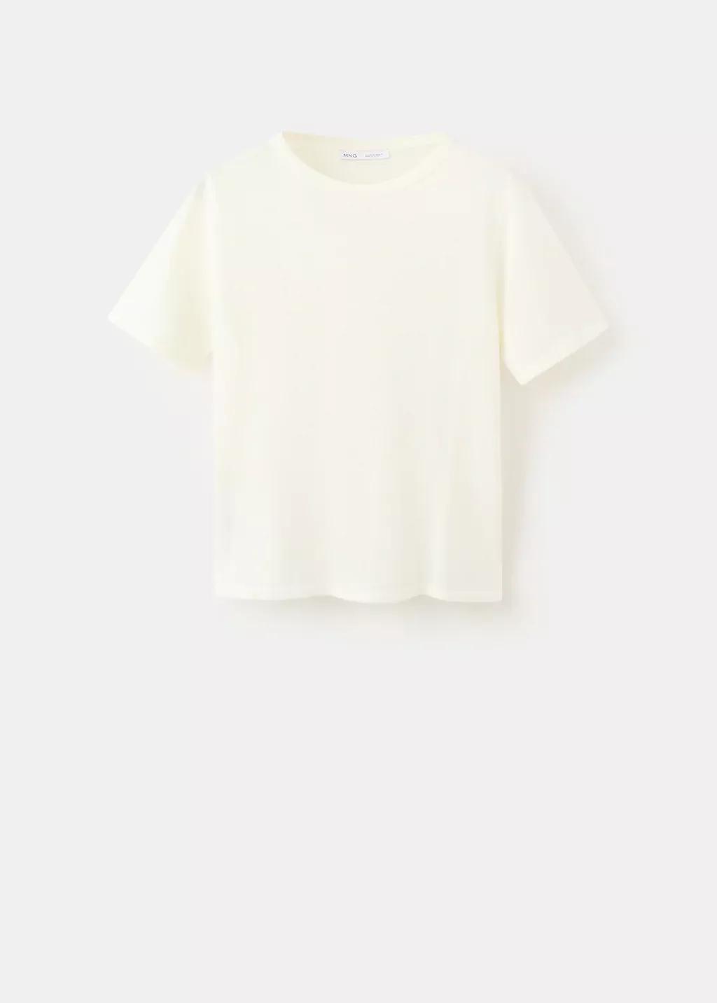 Beige Short-Sleeved Knitted Sweater, Light Beige, large image number 8