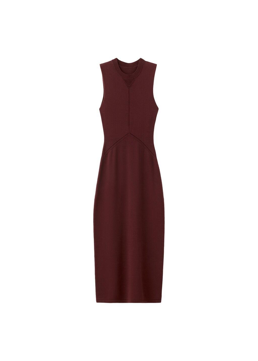 Red Knit Midi Dress, Dark Red, large image number 7