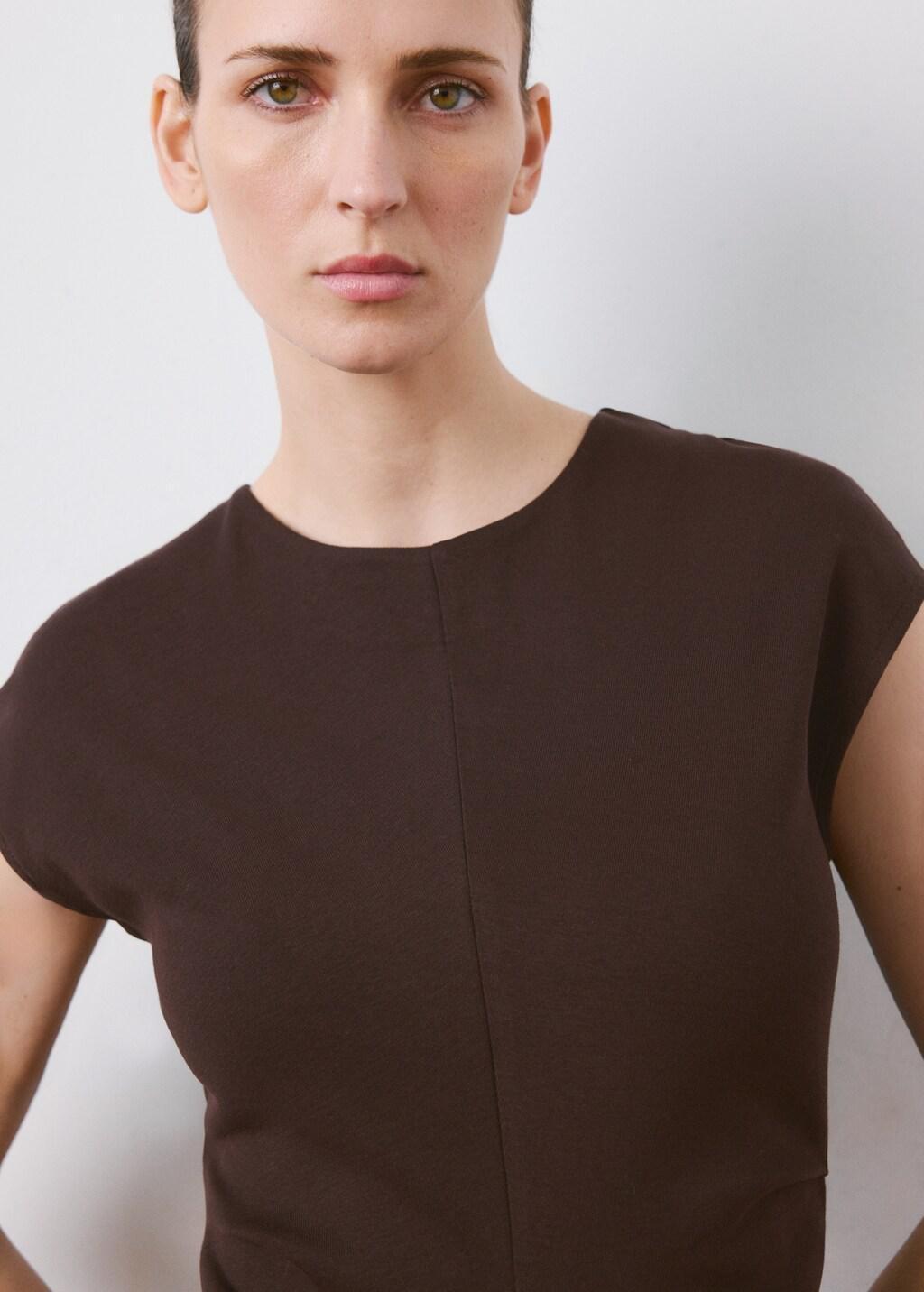 Brown Midi-Dress With Draped Detail, Brown, large image number 4
