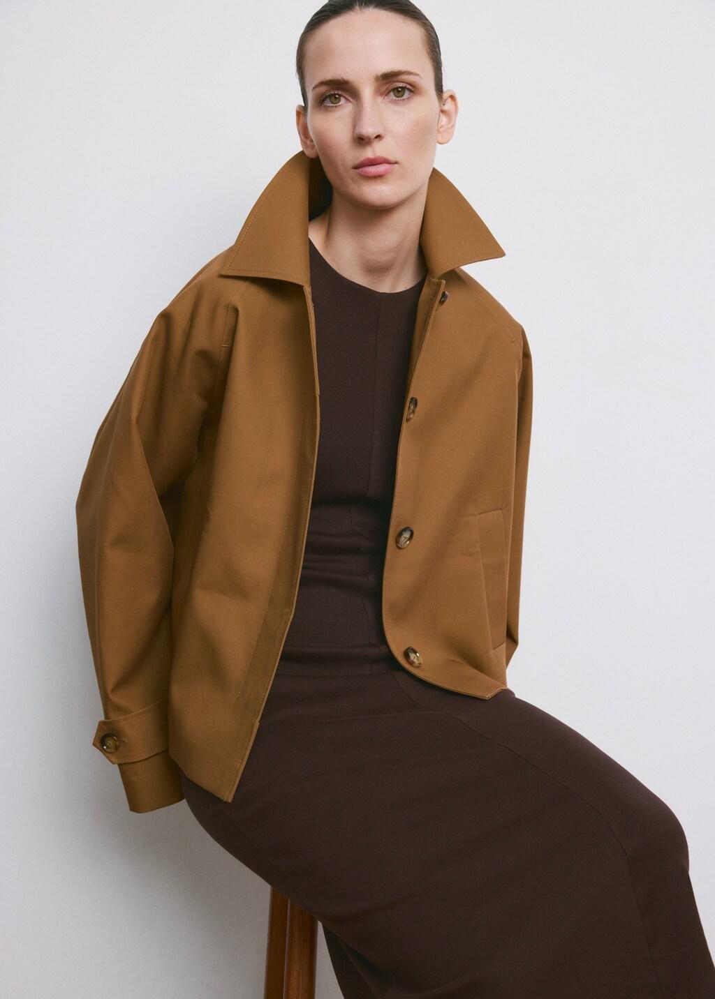 Brown Midi-Dress With Draped Detail, Brown, large image number 7