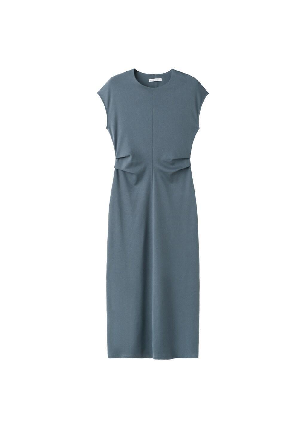 Blue Midi-Dress With Draped Detail, Medium Blue, large image number 7