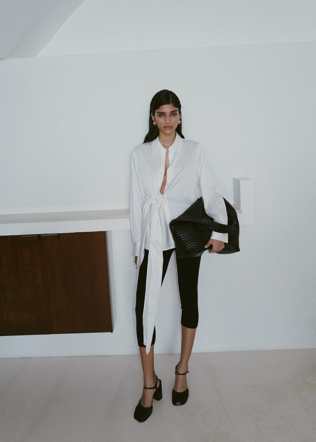 White Side Knot Blouse, Natural White, large image number 0