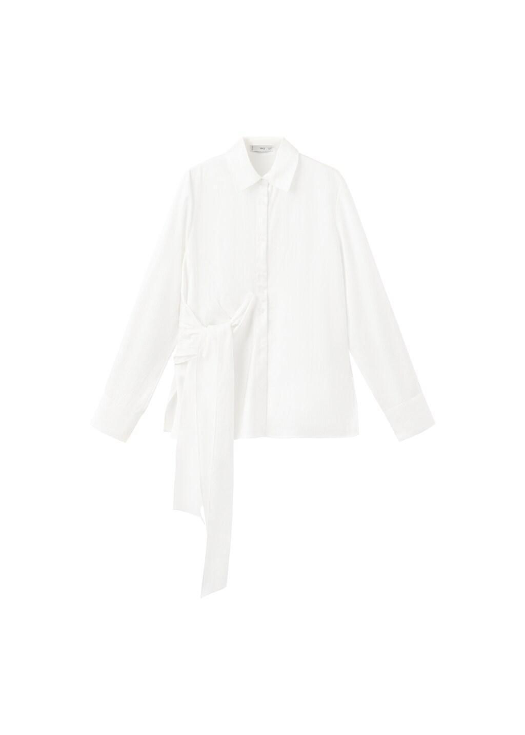 White Side Knot Blouse, Natural White, large image number 5