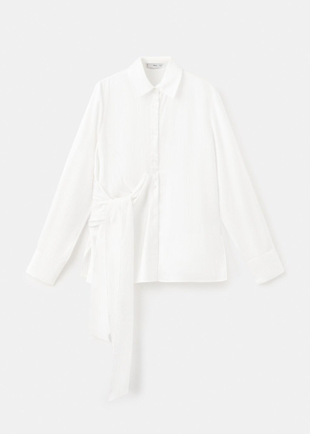 White Side Knot Blouse, Natural White, large image number 6