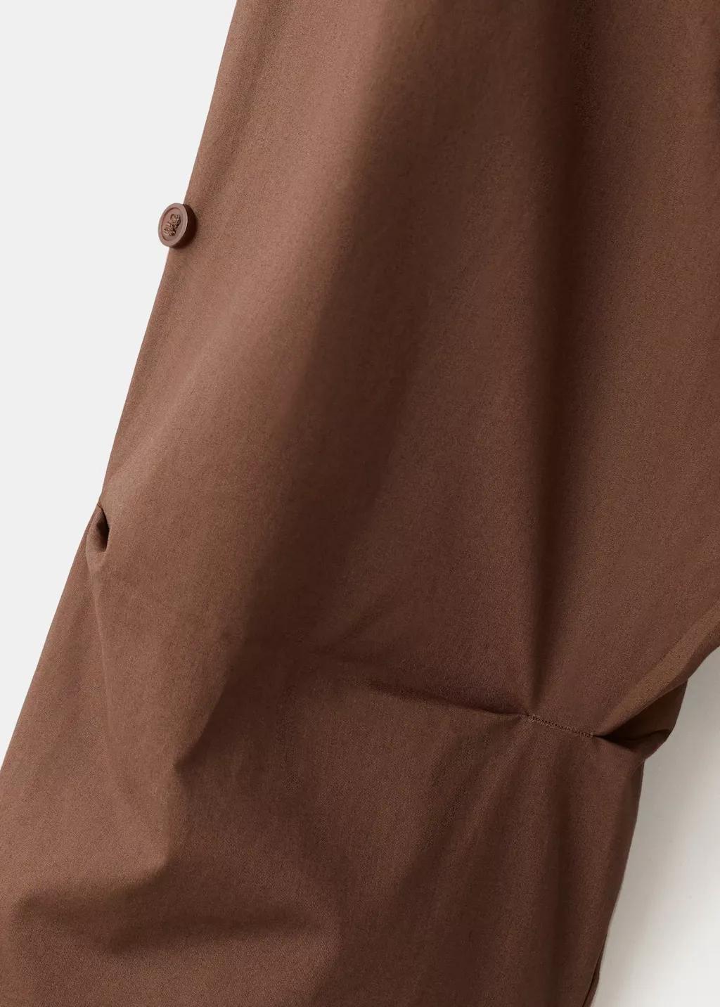 Brown Chest-Pocket Cotton Shirt, 0201_30, large image number 5