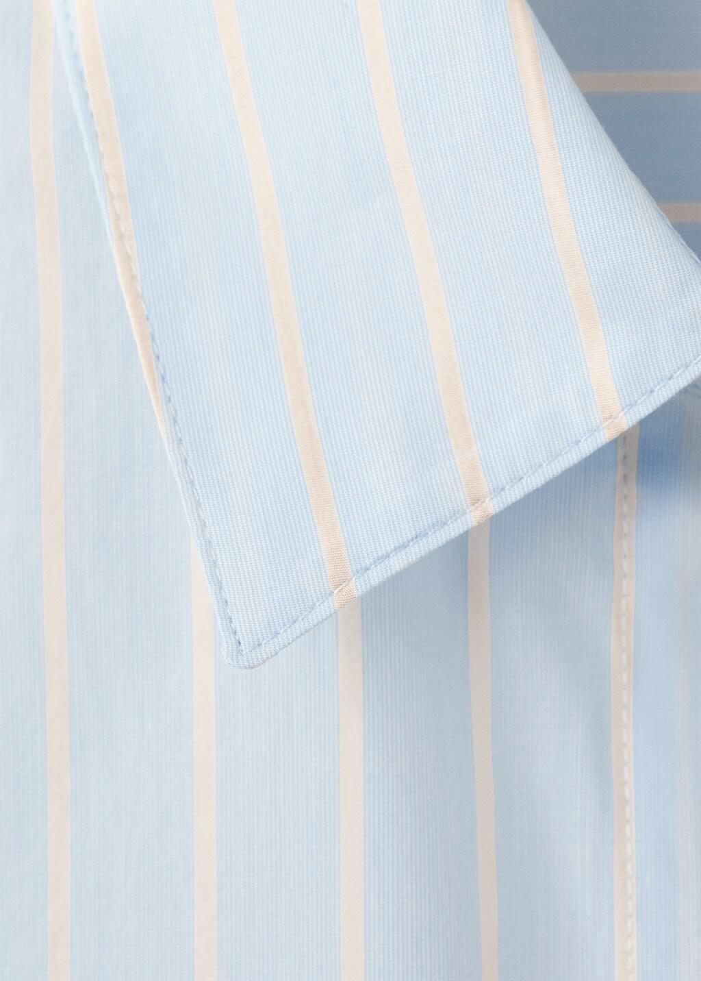 Blue Lt Pastel Striped Cotton Shirt, Light-Pastel Blue, large image number 1