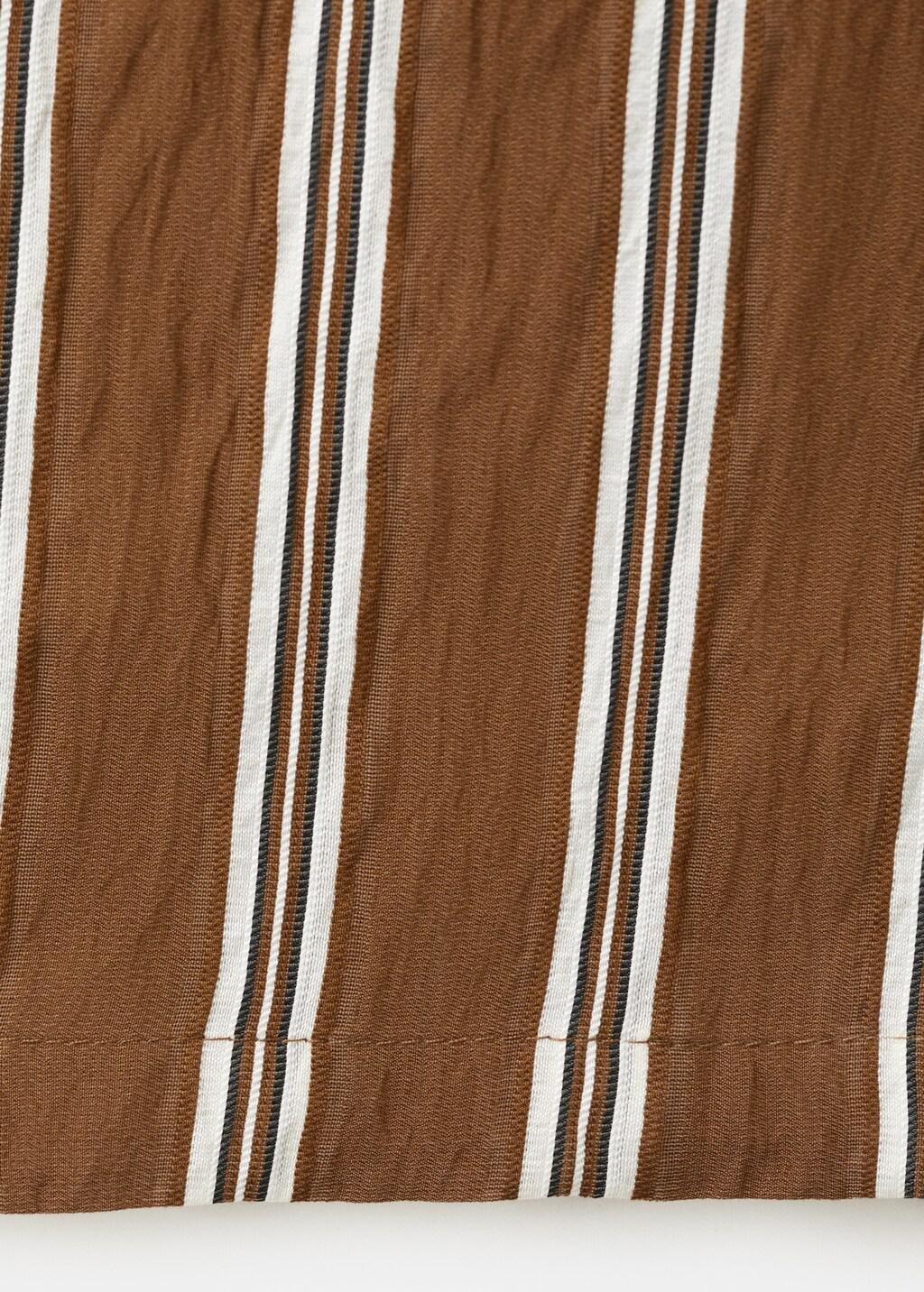 Brown Pleated Striped Trousers, Brown, large image number 5