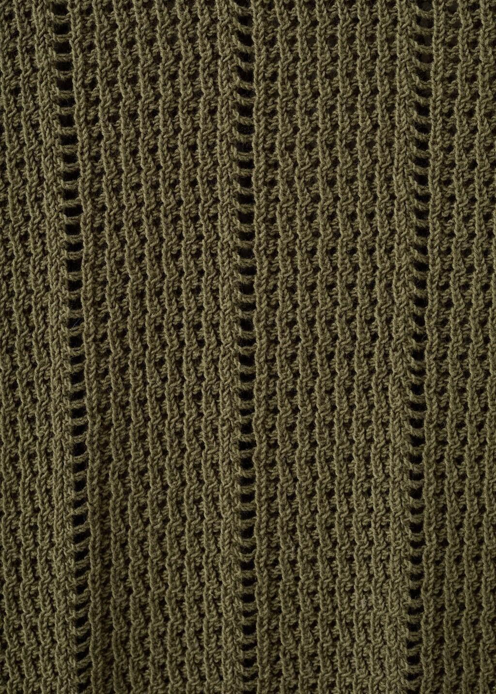 Khaki Knitted Ribbed Sweater, 0201_37, large image number 5