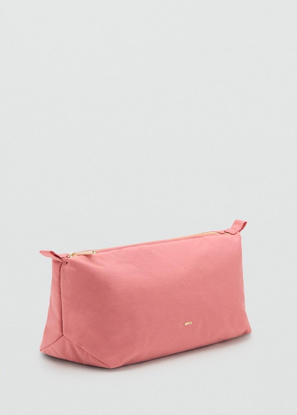 Pink Quilted Toiletry Bag With Logo, Pink, large image number 0