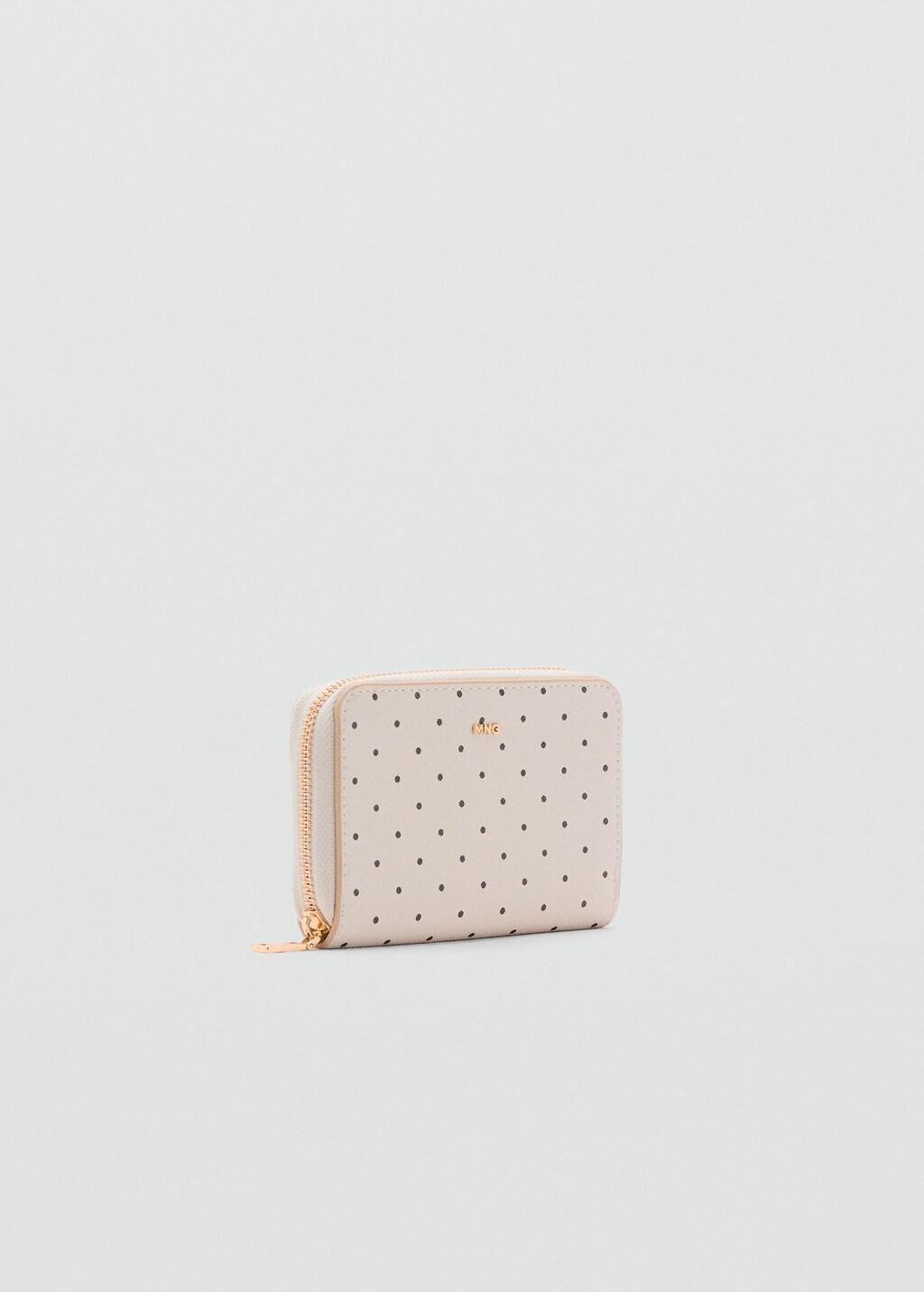 White Polka Dot Wallet, 0201_02, large image number 0