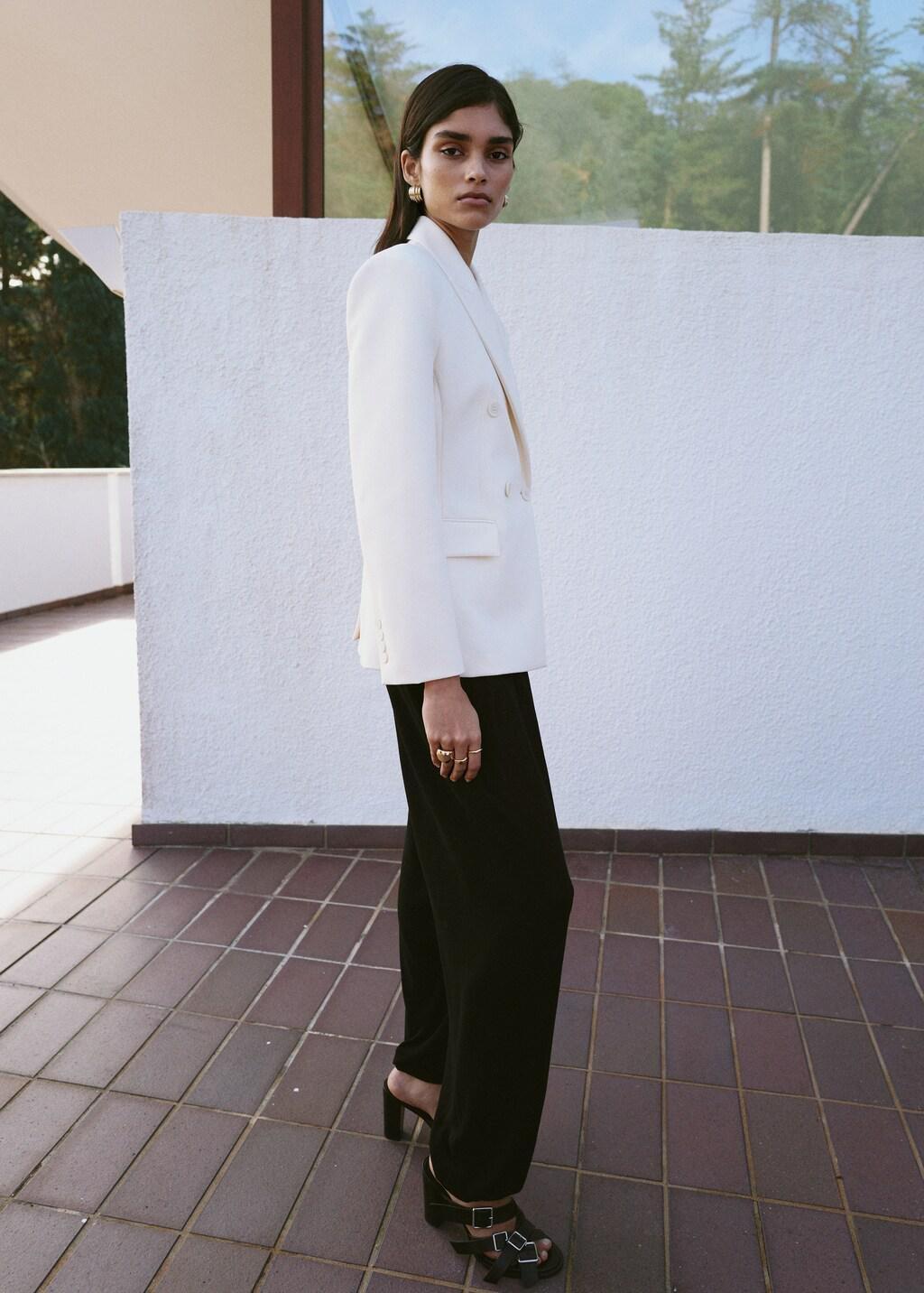 Black Baggy Knit Trousers, 0201_99, large image number 0