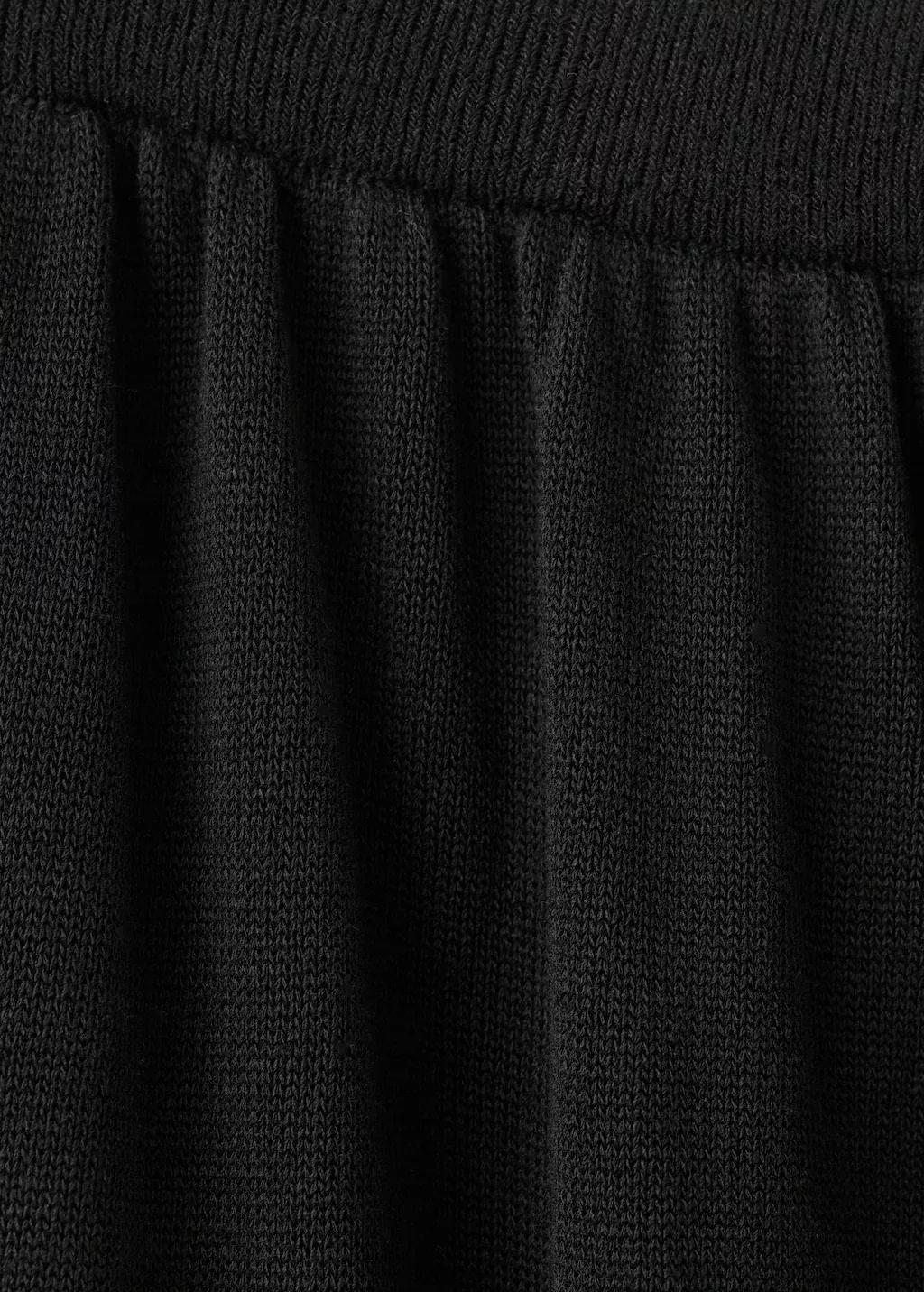Black Baggy Knit Trousers, 0201_99, large image number 5