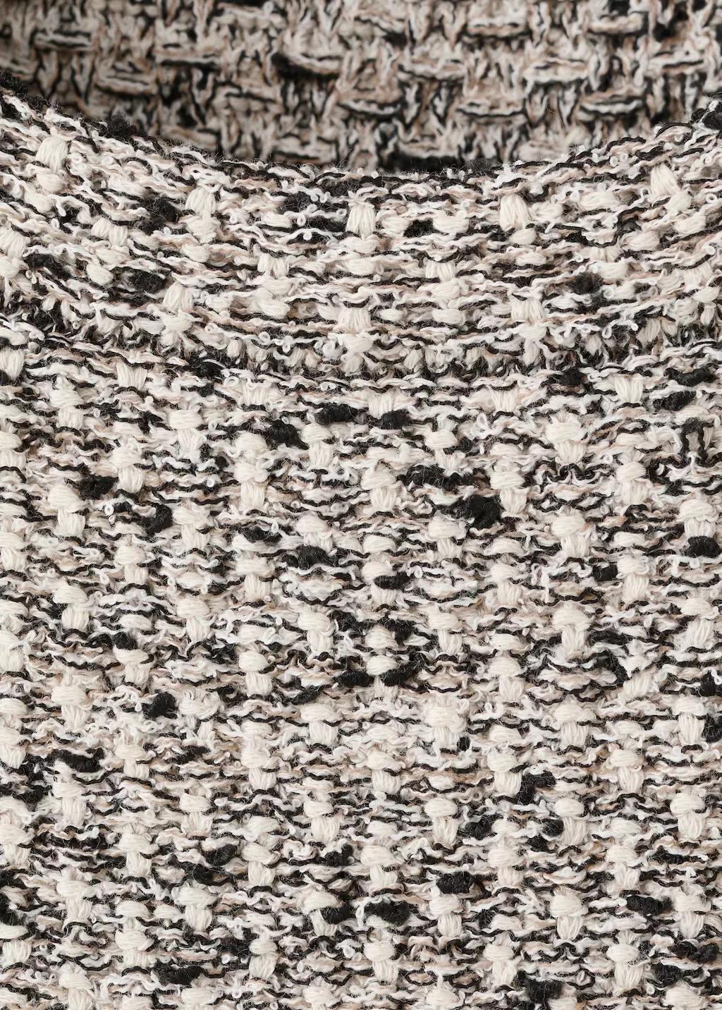 Black Tweed Top With Frayed Edge Finish, Black, large image number 1