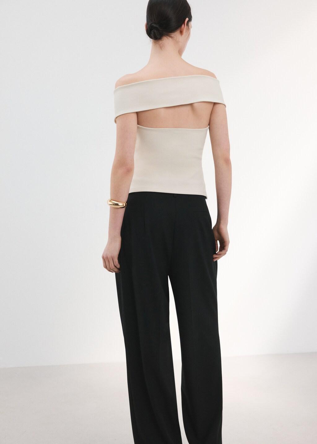 White Strapless Fitted Top, White, medium