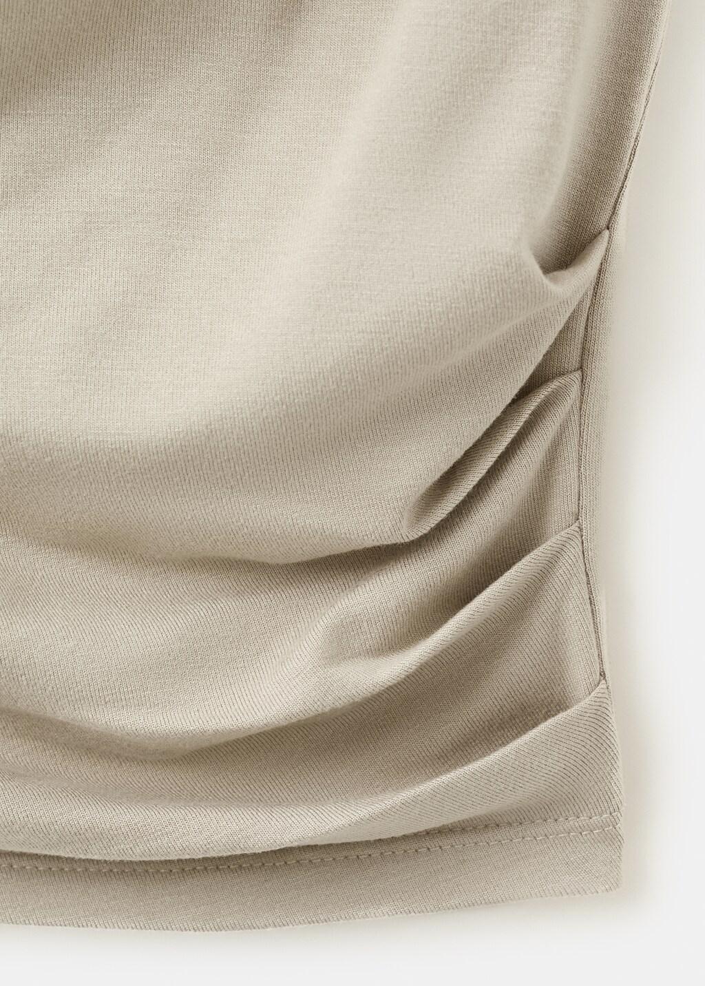 Grey Lt Pastel Draped Fitted T-Shirt, Light Pastel Grey, large image number 5