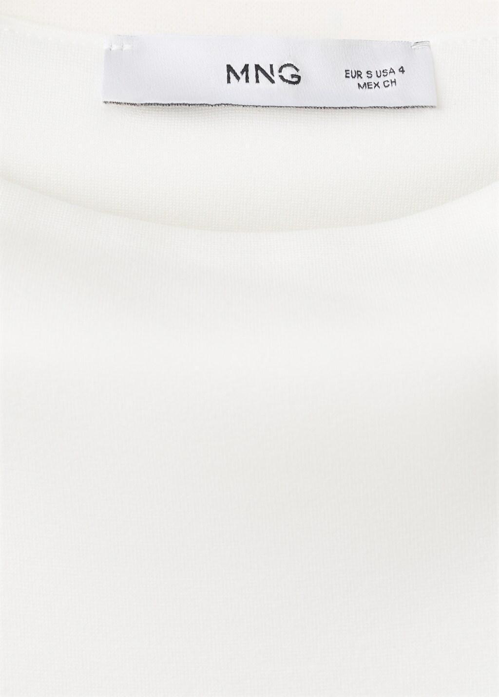 White Peplum Shoulder Pad T-Shirt, Natural White, large image number 1