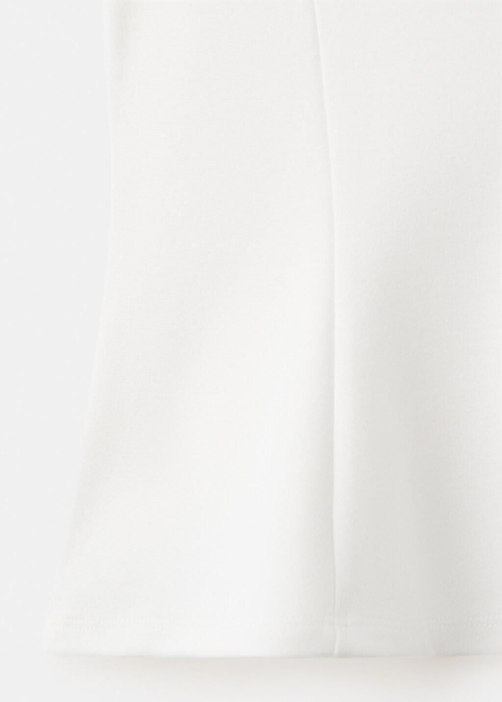 White Peplum Shoulder Pad T-Shirt, Natural White, large image number 5