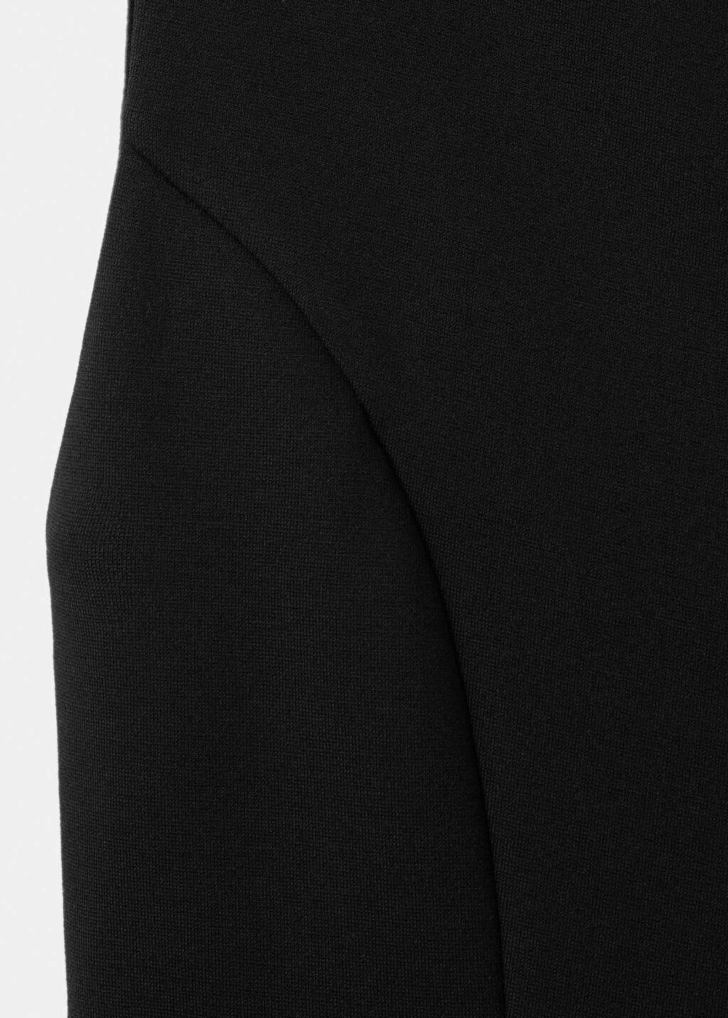 Black Peplum Shoulder Pad T-Shirt, Black, medium