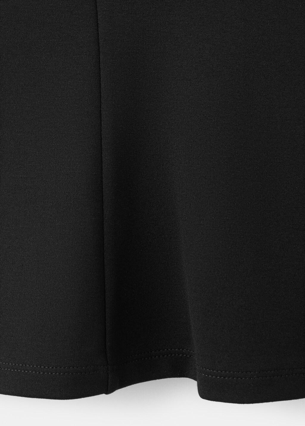 Black Peplum Shoulder Pad T-Shirt, Black, large image number 5