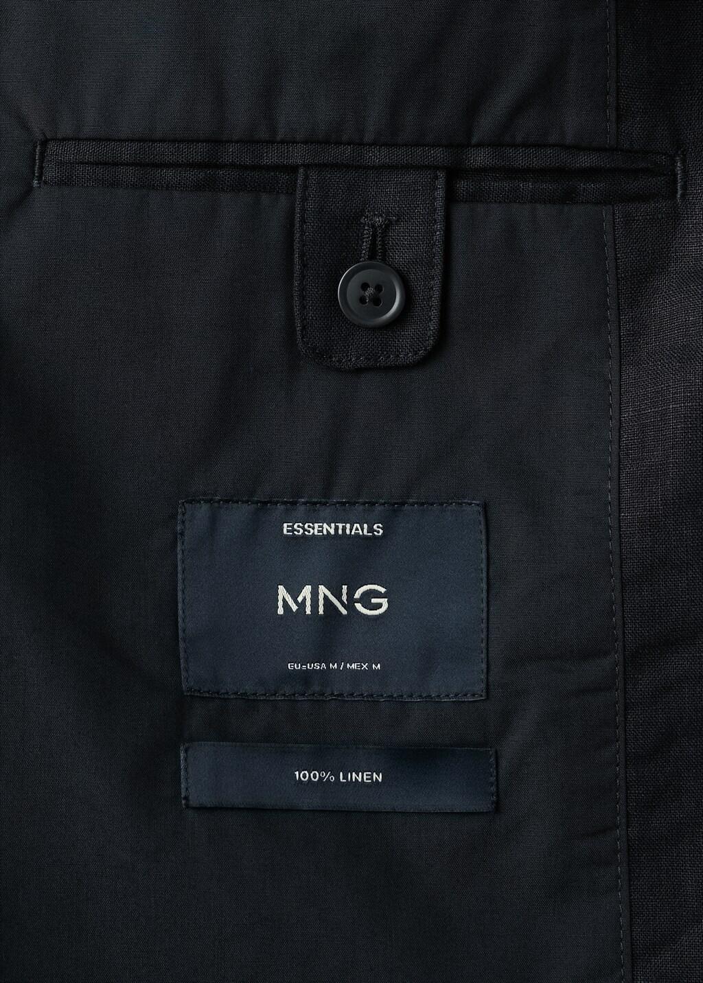 Navy Linen Jacket With Pockets, Navy, large image number 5