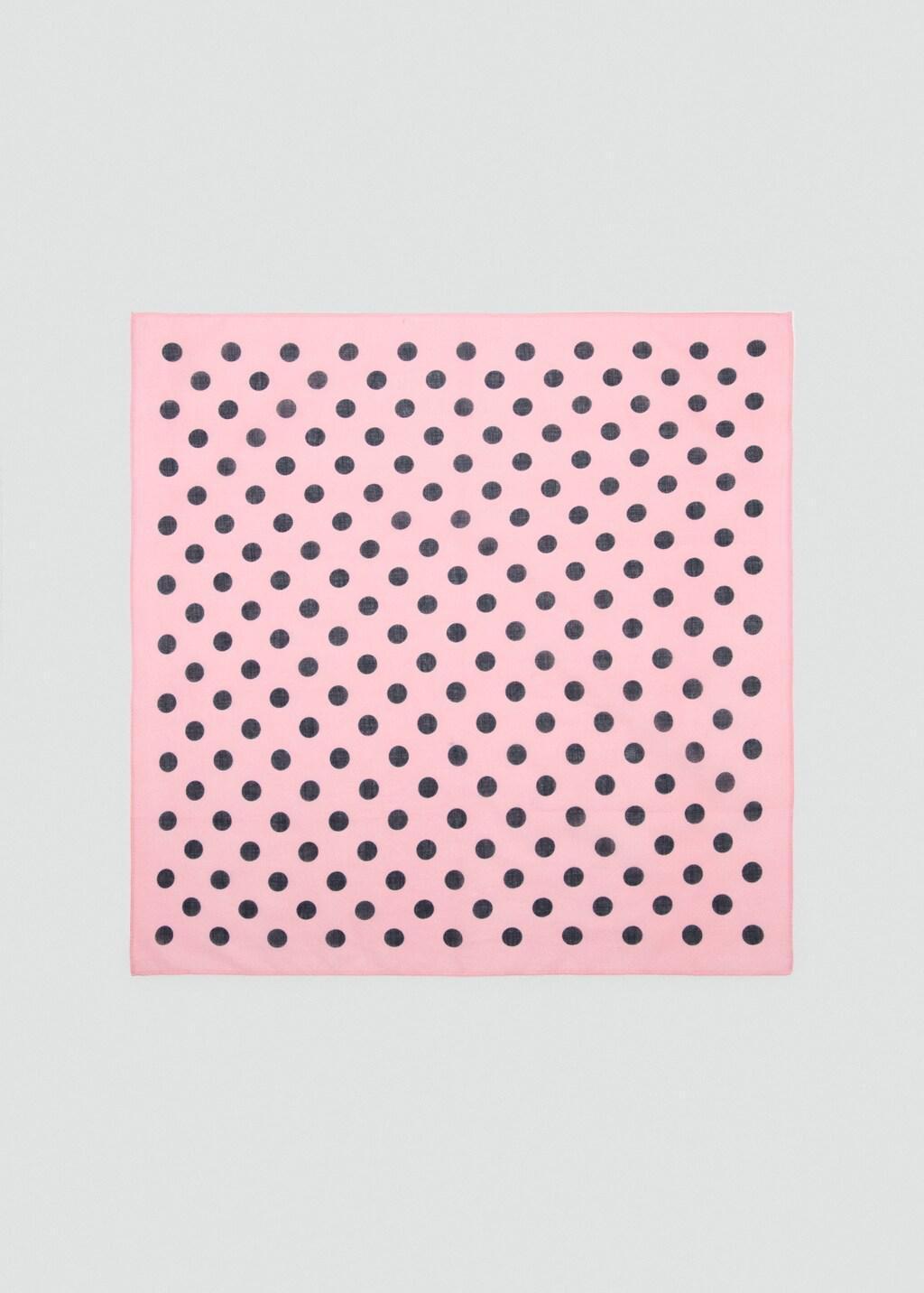 Pink Polka Dot Print Scarf, Pink, large image number 3