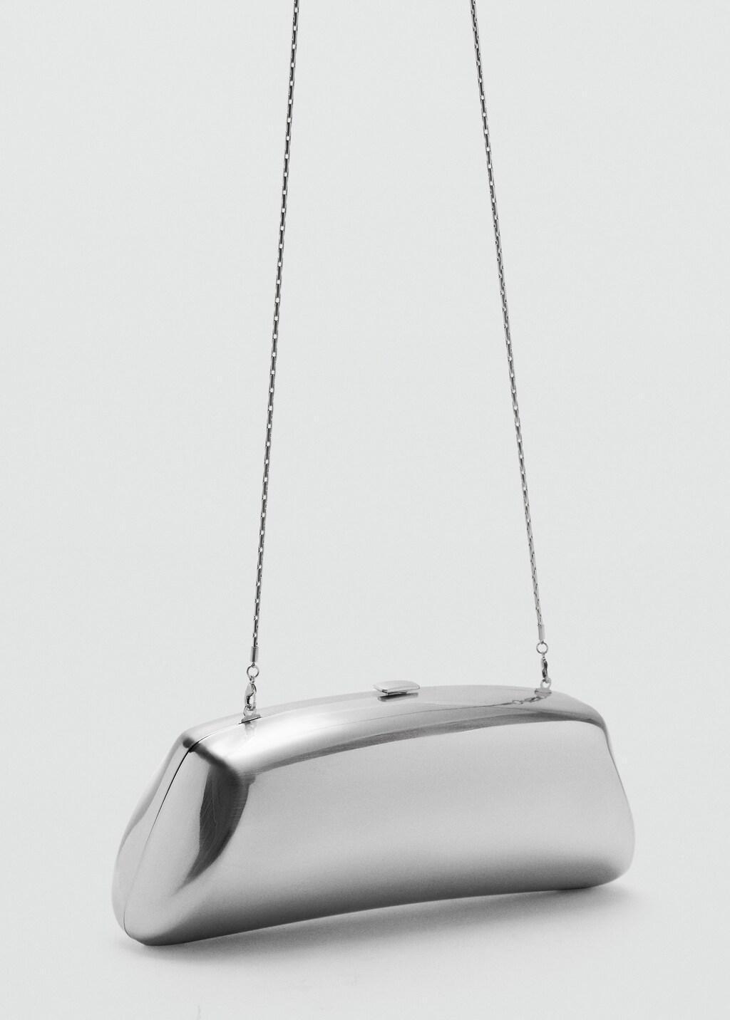 Silver Metallic Clutch Bag, 0201_PL, large image number 1
