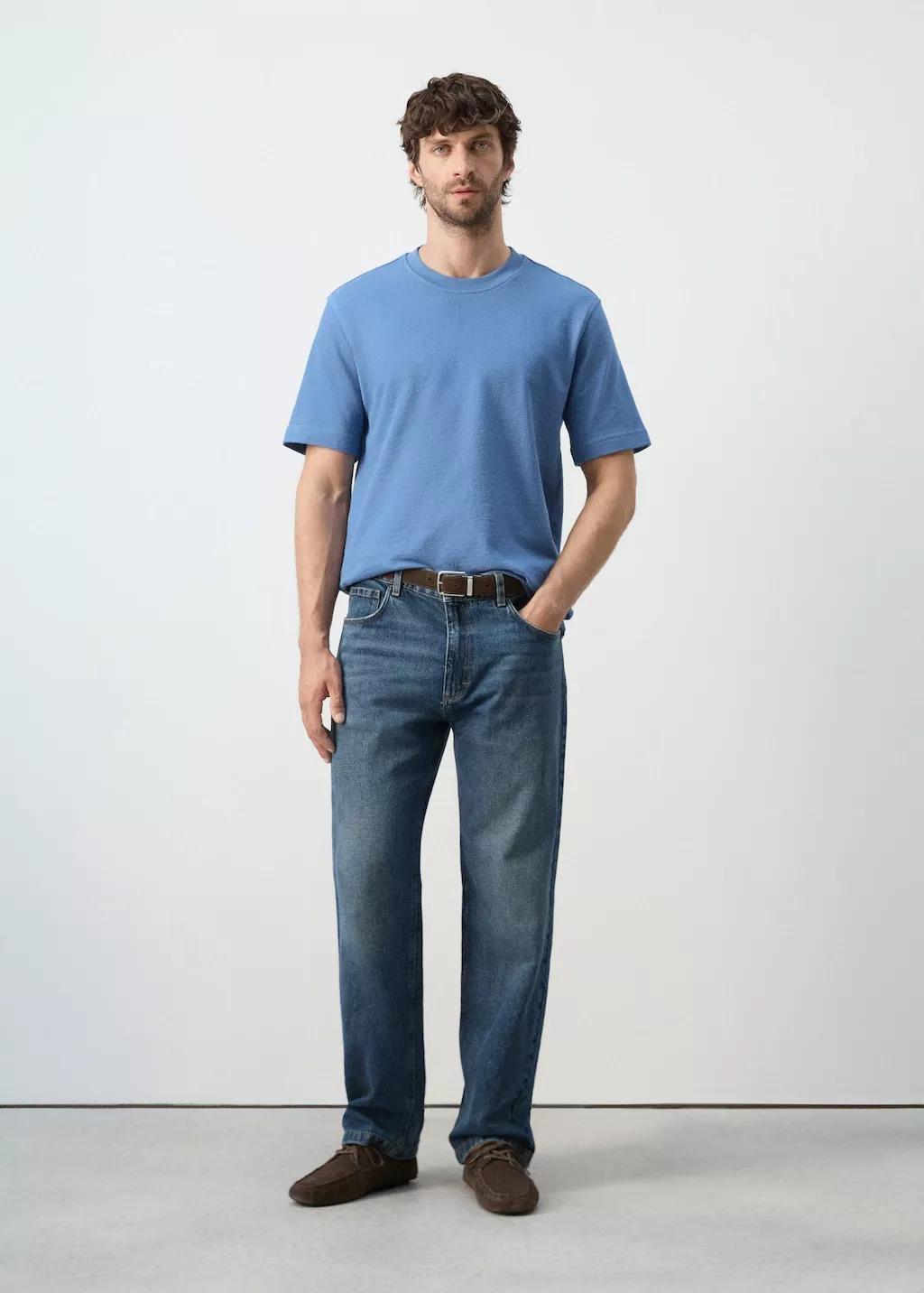 Blue Cotton T-Shirt Regular Fit, 0201_51, large image number 0
