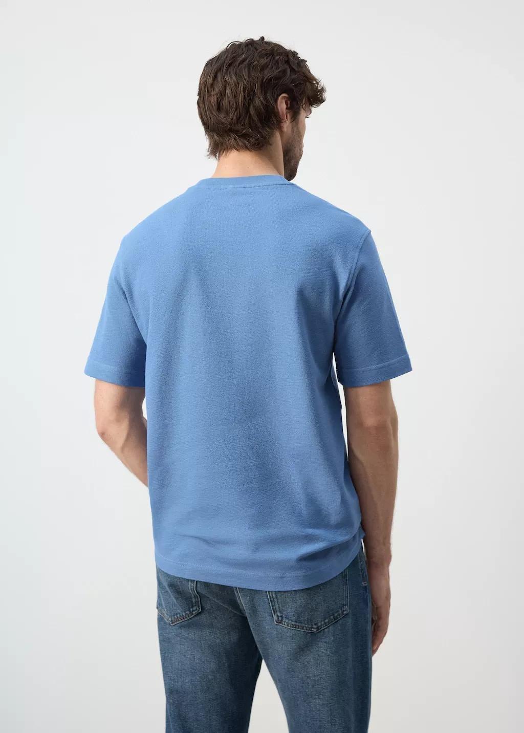 Blue Cotton T-Shirt Regular Fit, 0201_51, large image number 2